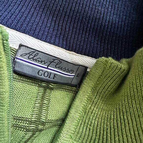 Alan Flusser Golf Plaid Sweater Vest Preppy Caddyshack Large Outdoor 1/4 Zip - Picture 5 of 8